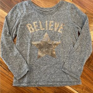 Peek Kids Charcoal Speckled Long Sleeve Tee Shirt Size Small (4-5)